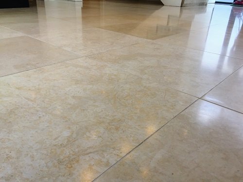 Marble floor polished satin