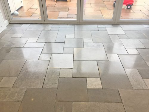 Clean Blue Limestone Floor