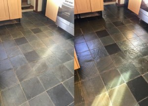 Slate floor after being colour enhanced