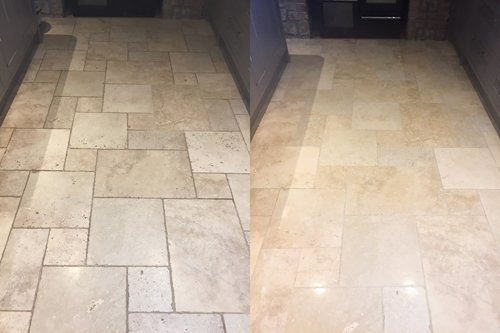 Travertine floor clean