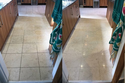 Catania Limestone polished kitchen floor