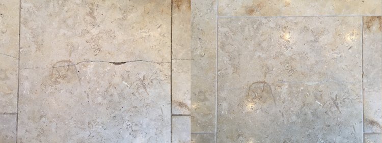 Jerusalem Brushed Limestone crack repair