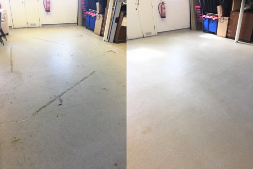 Grim removed from a white Altro safety floor