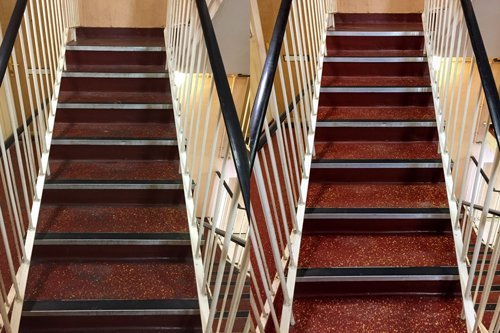 Cleaning results of a red Altro stairway floor