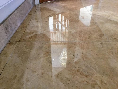 Mirrored finish Marble floor reflection