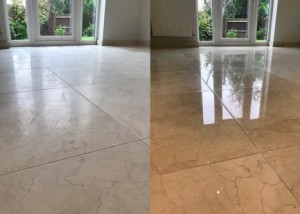 High shine polished marble floor