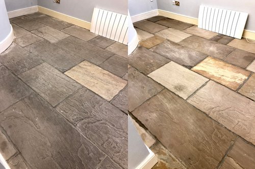 flagstone floor Margam Park Castle