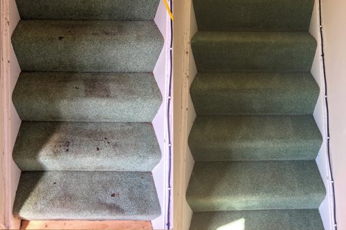 Bristol carpet cleaning stairway before and after