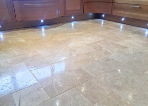 Cream polished finished Travertine floor