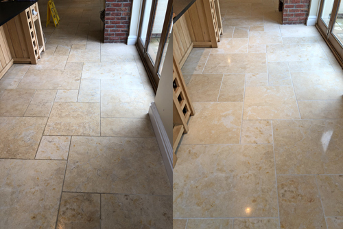 Limestone tile floor clean polish